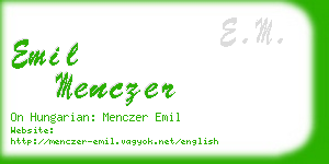 emil menczer business card